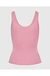 Women's pink T-shirt with a ribbed design Zimmermann - Features: ribbed fabric. 78% viscose, 22% nylon. Country of manufacture: Italy. Care: specialized cleaning - photo 6