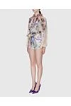 Zimmermann Women's blue silk suit in floral print - floral pattern, contrasting design, decorative belt. silk. Country of manufacture: Italy. Care: specialized cleaning - photo 3