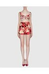 Women's suit red and beige floral pattern Zimmermann - floral pattern, decorative belt. linen, silk. Country of manufacture: Italy. Care: specialized cleaning - photo 2