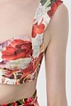 Women's suit red and beige floral pattern Zimmermann - floral pattern, decorative belt. linen, silk. Country of manufacture: Italy. Care: specialized cleaning - photo 6