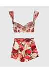 Zimmermann Women's suit red and beige floral pattern - floral pattern, decorative belt. linen, silk. Country of manufacture: Italy. Care: specialized cleaning - photo 7