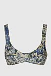 Zimmermann Women's blue silk bralette in floral print - fixed straps, boning in the seams, floral print. silk. Country of manufacture: Italy. Care: specialized cleaning - photo 1