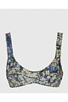 Zimmermann Women's blue silk bralette in floral print - fixed straps, boning in the seams, floral print. silk. Country of manufacture: Italy. Care: specialized cleaning - photo 1