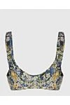 Zimmermann Women's blue silk bralette in floral print - fixed straps, boning in the seams, floral print. silk. Country of manufacture: Italy. Care: specialized cleaning - photo 7