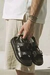 Dolce & Gabbana Сандалии мужские черные кожаные с лого - логотип, открытый носок. натуральная кожа. липучка. Страна производитель: Италия. Уход: специализированная чистка - фото 7