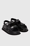 Dolce & Gabbana Sandals for men black leather with logo - Decoration: logo, open toe. genuine leather. Velcro. Country of manufacture: Italy. Care: specialized cleaning - photo 3