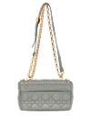 Women's gray bag made of textured leather and logo Dior - Decoration: logo on the Clasp:decorative stitching, gold-plated clasp and chain. genuine leather. Country of manufacture: Italy. Care: specialized cleaning - photo 4