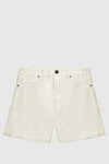 Magda Butrym Women's white cotton shorts with raw edge - 100% cotton. button, zipper. Country of manufacture: Italy. Care: specialized cleaning - photo 1