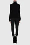 Women's black woolen turtleneck with metal logo Balmain - metal logo. wool. Country of manufacture: Italy. Care: specialized cleaning - photo 2