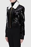 Balmain Women's black patent leather jacket with white fur - white fur collar. natural leather, natural fur. zipper. Country of manufacture: Italy. Care: specialized cleaning - photo 3