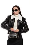 Balmain Куртка жііноча чорна лакована шкіряна з білим хутром - Декор:білий хутряний комір. натуральна шкіра, натуральне хутро. блискавка. Країна виробник: Італія. Догляд: спеціалізоване чищення - фото 9