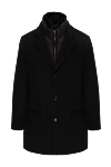 Moorer Men's black coat with detachable fur collar - button-down fur collar. fur, cashmere. zipper, buttons. Country of manufacture: Italy. Care: specialized cleaning - photo 1