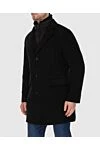 Moorer Men's black coat with detachable fur collar - button-down fur collar. fur, cashmere. zipper, buttons. Country of manufacture: Italy. Care: specialized cleaning - photo 3