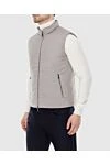 Moorer Gray polyester vest for men - Composition: 100% polyester. Fastening: zipper. Country of manufacture: Italy. Care: specialized cleaning - photo 3