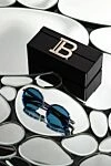 Balmain Очки из металла синие мужские - Цвет оправы: синий. синий. титан, пластик. Страна производитель: Франция. Уход: специализированная чистка - фото 7