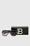 Balmain Men's square sunglasses with golden frame - Frame color: golden. black. titanium. Country of manufacture: Italy. Care: specialized cleaning - photo 5