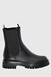 Gianvito Rossi Women's black leather boots with a massive sole - genuine leather. Sole height: 2.5 cm. Fastener: elastic. Country of manufacture: Italy. Care: specialized cleaning - photo 1