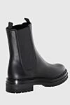 Women's black leather boots with a massive sole Gianvito Rossi - genuine leather. Sole height: 2.5 cm. Fastener: elastic. Country of manufacture: Italy. Care: specialized cleaning - photo 4