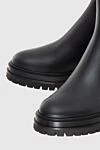 Gianvito Rossi Women's black leather boots with a massive sole - genuine leather. Sole height: 2.5 cm. Fastener: elastic. Country of manufacture: Italy. Care: specialized cleaning - photo 5