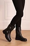 Women's black leather ankle boots with chunky soles and buckles Gianvito Rossi - genuine leather. Sole height: 2 cm. buckle. Country of manufacture: Italy. Care: specialized cleaning - photo 2