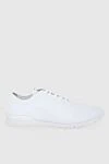 Kiton Men's white sneakers with logo on the tongue - Decoration: logo on the tongue. 90% cotton, 10% elastane. lacing. Country of manufacture: Italy. Care: specialized cleaning - photo 1