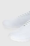 Kiton Men's white sneakers with logo on the tongue - Decoration: logo on the tongue. 90% cotton, 10% elastane. lacing. Country of manufacture: Italy. Care: specialized cleaning - photo 5