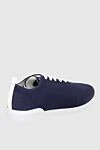 Men's blue sneakers with logo on the tongue Kiton - Decoration: logo on the tongue. 90% cotton, 10% elastane. lacing. Country of manufacture: Italy. Care: specialized cleaning - photo 4