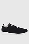 Kiton Men's black sneakers with logo on the tongue - Decoration: logo on the tongue. 90% cotton, 10% elastane. lacing. Country of manufacture: Italy. Care: specialized cleaning - photo 1