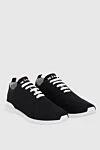 Kiton Men's black sneakers with logo on the tongue - Decoration: logo on the tongue. 90% cotton, 10% elastane. lacing. Country of manufacture: Italy. Care: specialized cleaning - photo 3