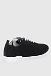 Men's black sneakers with logo on the tongue Kiton - Decoration: logo on the tongue. 90% cotton, 10% elastane. lacing. Country of manufacture: Italy. Care: specialized cleaning - photo 4