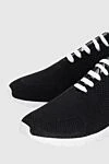 Kiton Men's black sneakers with logo on the tongue - Decoration: logo on the tongue. 90% cotton, 10% elastane. lacing. Country of manufacture: Italy. Care: specialized cleaning - photo 5