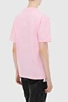 Pink cotton t-shirt for women Palm Angels - logo print, free cut. 100% cotton. Country of manufacture: Italy. Care: specialized cleaning - photo 4