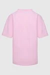 Palm Angels Pink cotton t-shirt for women - logo print, free cut. 100% cotton. Country of manufacture: Italy. Care: specialized cleaning - photo 5