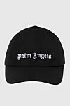 Palm Angels Women's cotton black cap with logo - Fastener: rubber band. Logo embroidery. 100% cotton. Country of manufacture: Italy. Care: specialized cleaning - photo 1