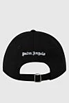 Women's cotton black cap with logo Palm Angels - Fastener: rubber band. Logo embroidery. 100% cotton. Country of manufacture: Italy. Care: specialized cleaning - photo 4