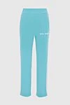 Palm Angels Blue polyester sports pants for women - logo, stripes. 100% polyester. Closure: elastic. two side pockets. Country of manufacture: Italy. Care: specialized cleaning - photo 1