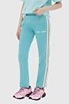 Palm Angels Blue polyester sports pants for women - logo, stripes. 100% polyester. Closure: elastic. two side pockets. Country of manufacture: Italy. Care: specialized cleaning - photo 3