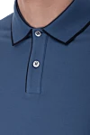 Loro Piana Polo shirt made of cotton and elastane blue for men - Contrasting lines on the collar. 95% cotton, 5% elastane. Buttons. Country of manufacture: Italy. Care: specialized cleaning - photo 5