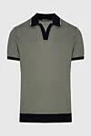 Loro Piana Green cotton polo for men - Contrast collar and cuffs, contrast trim. 100% cotton. Country of manufacture: Italy. Care: specialized cleaning - photo 1