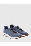 Loro Piana Blue nubuck sneakers for men - contrast sole. 100% nubuck. lacing. Country of manufacture: Italy. Care: specialized cleaning - photo 3