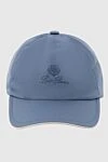 Loro Piana Men's blue cap with logo - logo embossing. Fastener: rubber band. 100% polyester. Country of manufacture: Italy. Care: specialized cleaning - photo 1