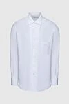 Loro Piana Men's white linen shirt - 100% linen. Closure: buttons. Country of manufacture: Italy. Care: specialized cleaning - photo 1