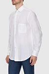 Loro Piana Men's white linen shirt - 100% linen. Closure: buttons. Country of manufacture: Italy. Care: specialized cleaning - photo 3