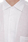 Loro Piana Men's white linen shirt - 100% linen. Closure: buttons. Country of manufacture: Italy. Care: specialized cleaning - photo 5