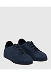 Loro Piana Blue nubuck sneakers for men - fur lining. 100% nubuck. lacing. Country of manufacture: Italy. Care: specialized cleaning - photo 3