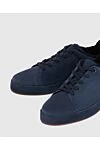 Loro Piana Blue nubuck sneakers for men - fur lining. 100% nubuck. lacing. Country of manufacture: Italy. Care: specialized cleaning - photo 5