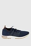 Loro Piana Blue men's wool snickers - contrast sole. 100% wool. lacing. Country of manufacture: Italy. Care: specialized cleaning - photo 1