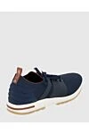 Blue men's wool snickers Loro Piana - contrast sole. 100% wool. lacing. Country of manufacture: Italy. Care: specialized cleaning - photo 4