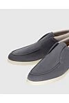 Loro Piana Men's suede gray loafers with beige inserts - cashmere insert. suede. Country of manufacture: Italy. Care: specialized cleaning - photo 5