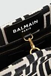 Balmain Women's shopper bag black with a monogram pattern - Decoration: monogram pattern, gold-plated chain. polyurethane, polyester. zipper. Country of manufacture: Italy. Care: specialized cleaning - photo 5